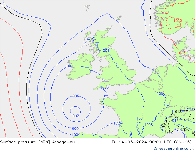 Luchtdruk (Grond) Arpege-eu di 14.05.2024 00 UTC