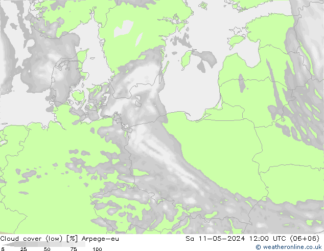 zachmurzenie (niskie) Arpege-eu so. 11.05.2024 12 UTC
