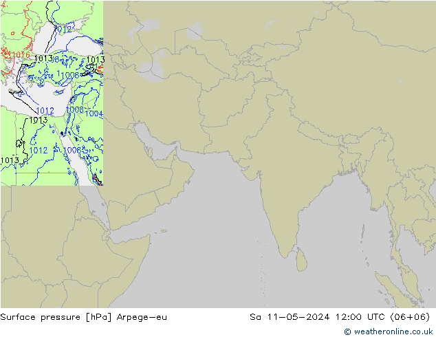 地面气压 Arpege-eu 星期六 11.05.2024 12 UTC