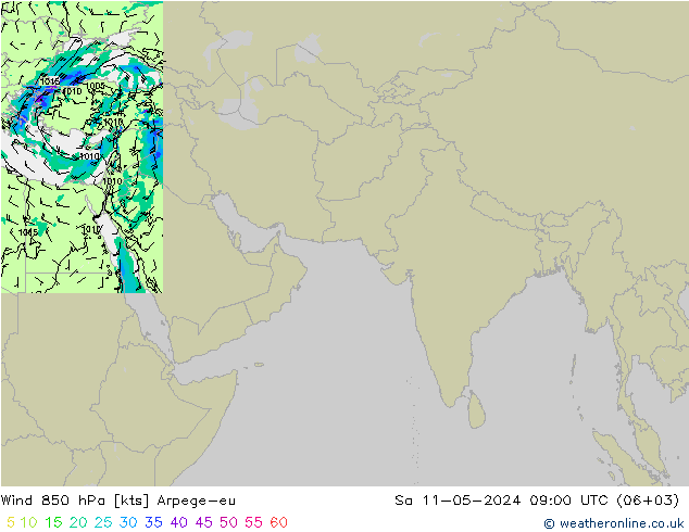 风 850 hPa Arpege-eu 星期六 11.05.2024 09 UTC