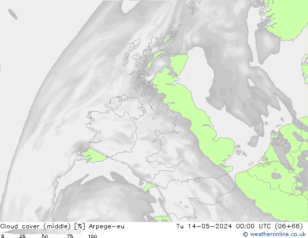 Bewolking (Middelb.) Arpege-eu di 14.05.2024 00 UTC