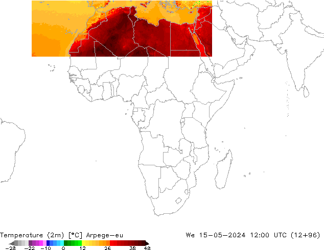 карта температуры Arpege-eu ср 15.05.2024 12 UTC