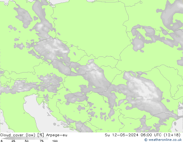 nízká oblaka Arpege-eu Ne 12.05.2024 06 UTC