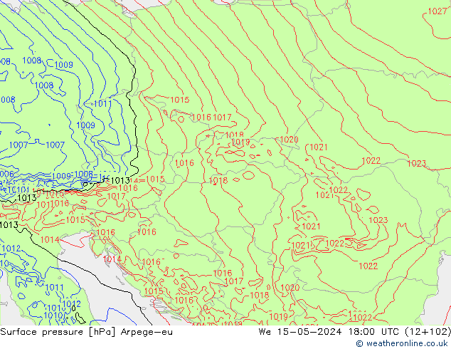 Atmosférický tlak Arpege-eu St 15.05.2024 18 UTC