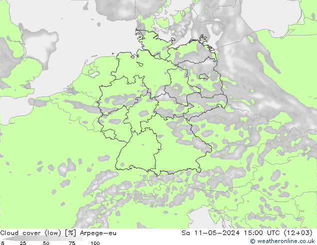 Bulutlar (düşük) Arpege-eu Cts 11.05.2024 15 UTC