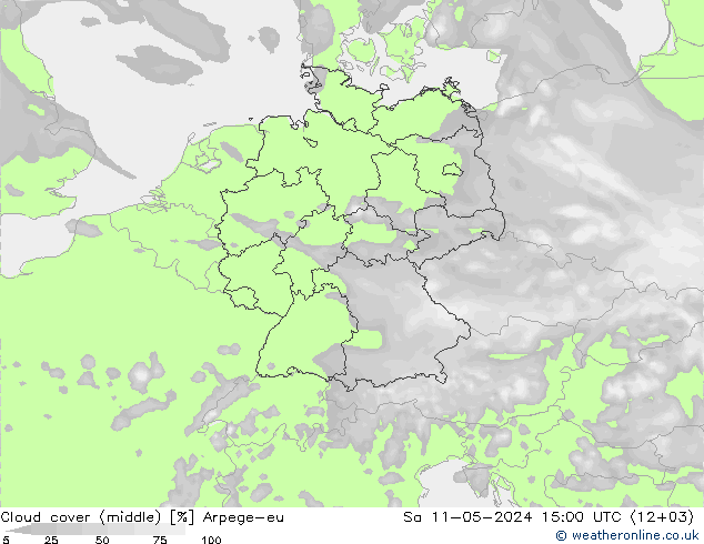 облака (средний) Arpege-eu сб 11.05.2024 15 UTC