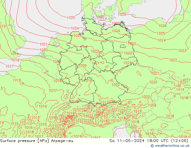 pressão do solo Arpege-eu Sáb 11.05.2024 18 UTC