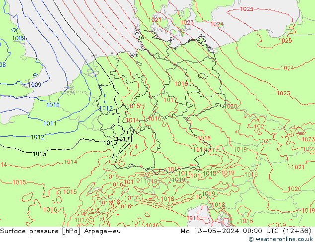 pressão do solo Arpege-eu Seg 13.05.2024 00 UTC
