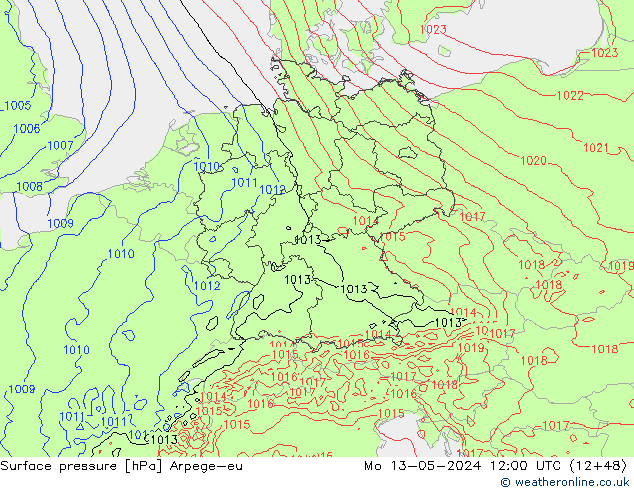 Luchtdruk (Grond) Arpege-eu ma 13.05.2024 12 UTC