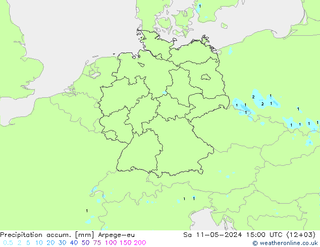 Totale neerslag Arpege-eu za 11.05.2024 15 UTC