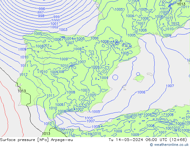 Luchtdruk (Grond) Arpege-eu di 14.05.2024 06 UTC