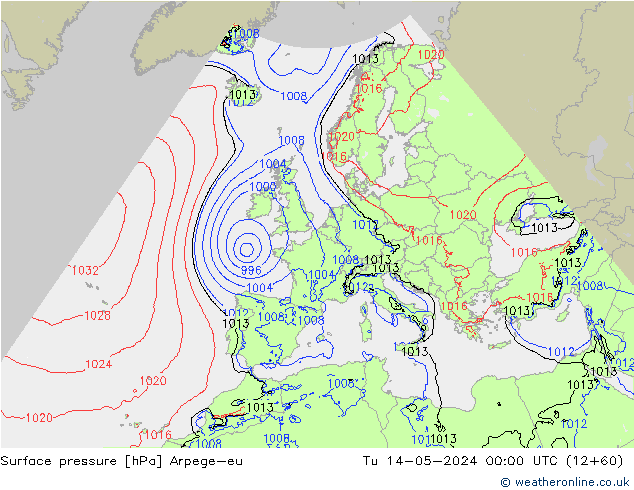 Luchtdruk (Grond) Arpege-eu di 14.05.2024 00 UTC