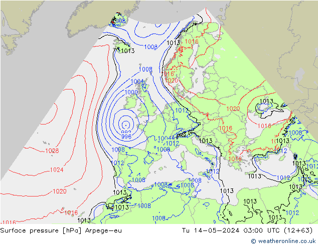 Luchtdruk (Grond) Arpege-eu di 14.05.2024 03 UTC