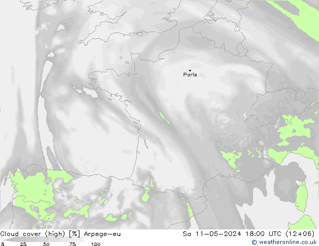 Wolken (hohe) Arpege-eu Sa 11.05.2024 18 UTC