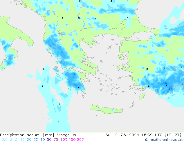 Totale neerslag Arpege-eu zo 12.05.2024 15 UTC