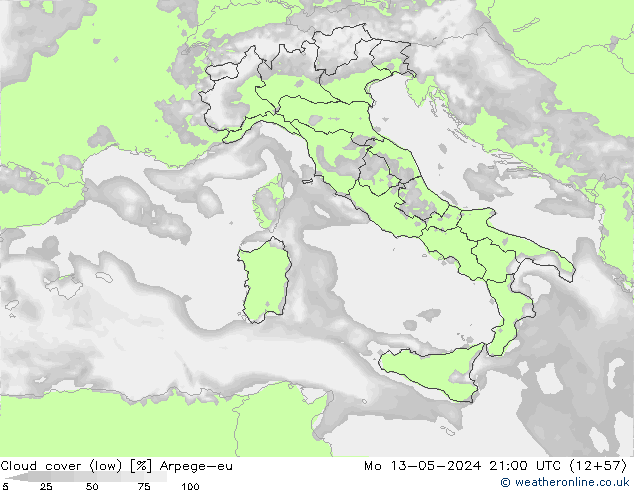 Bulutlar (düşük) Arpege-eu Pzt 13.05.2024 21 UTC