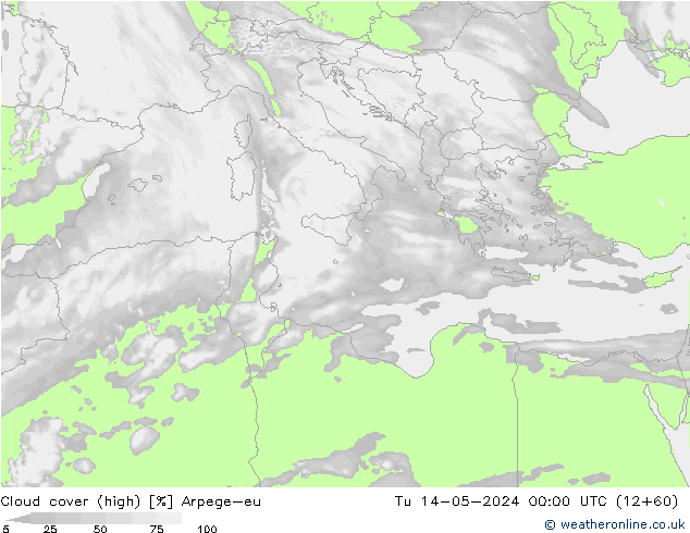 Nuages (élevé) Arpege-eu mar 14.05.2024 00 UTC