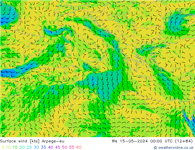 Surface wind Arpege-eu We 15.05.2024 00 UTC