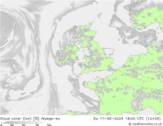облака (низкий) Arpege-eu сб 11.05.2024 18 UTC