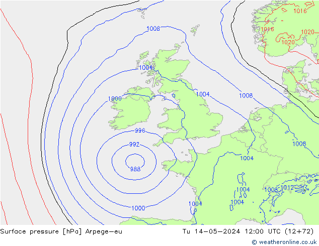 pressão do solo Arpege-eu Ter 14.05.2024 12 UTC