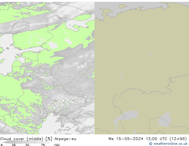 zachmurzenie (środk.) Arpege-eu śro. 15.05.2024 12 UTC