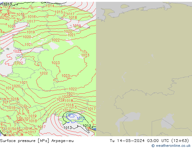 Pressione al suolo Arpege-eu mar 14.05.2024 03 UTC