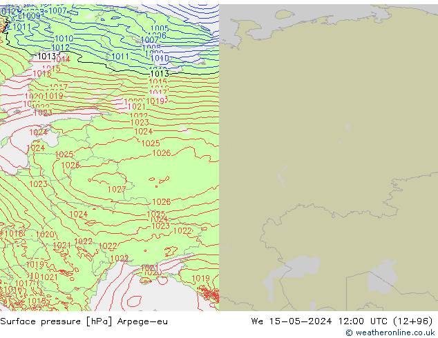 Luchtdruk (Grond) Arpege-eu wo 15.05.2024 12 UTC