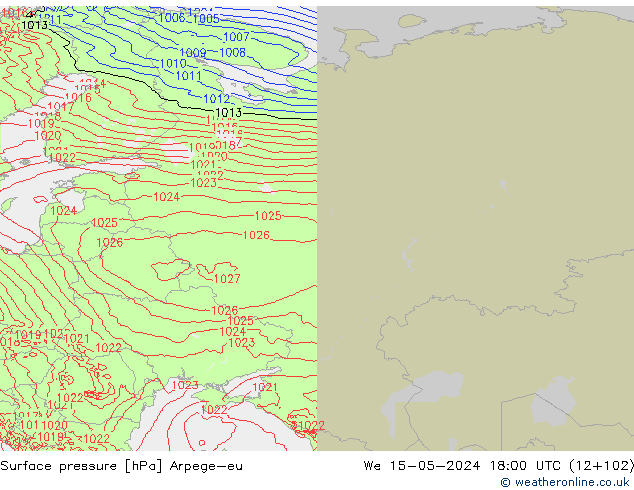 Yer basıncı Arpege-eu Çar 15.05.2024 18 UTC