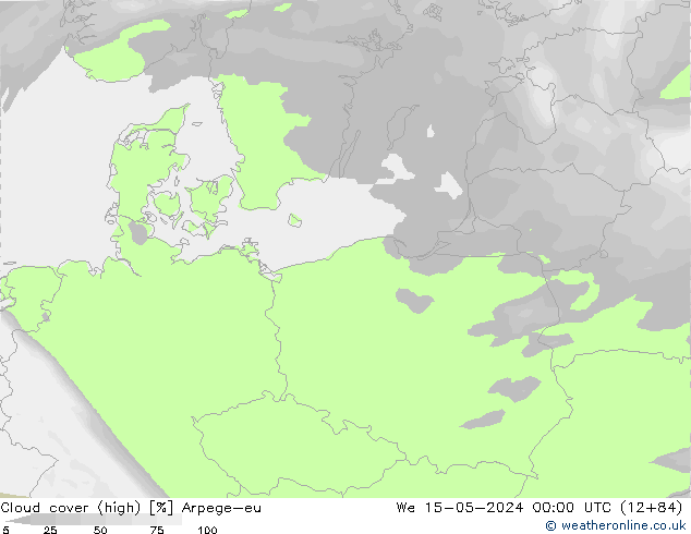 Bewolking (Hoog) Arpege-eu wo 15.05.2024 00 UTC
