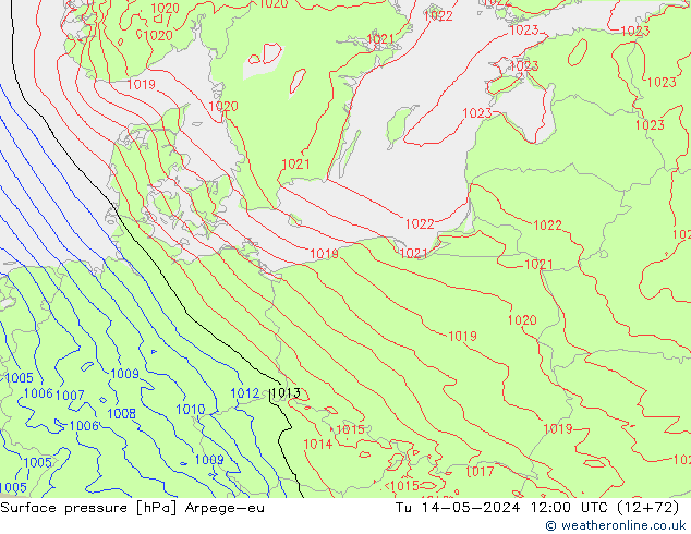 приземное давление Arpege-eu вт 14.05.2024 12 UTC