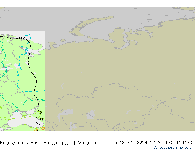 Height/Temp. 850 hPa Arpege-eu Su 12.05.2024 12 UTC