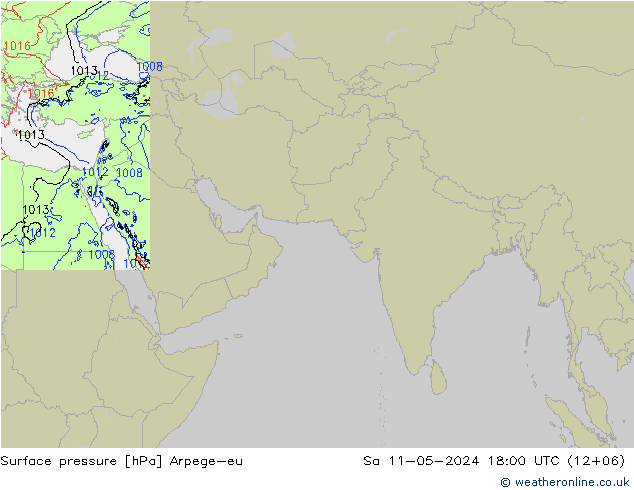 地面气压 Arpege-eu 星期六 11.05.2024 18 UTC