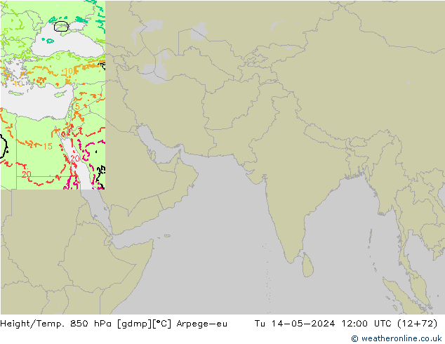 Height/Temp. 850 hPa Arpege-eu  14.05.2024 12 UTC
