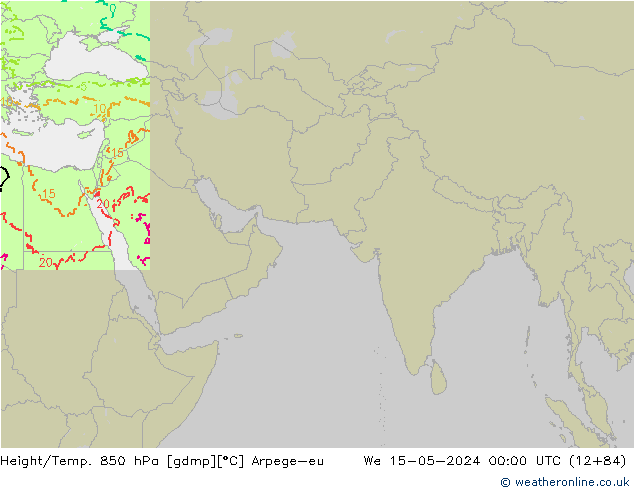Height/Temp. 850 гПа Arpege-eu ср 15.05.2024 00 UTC