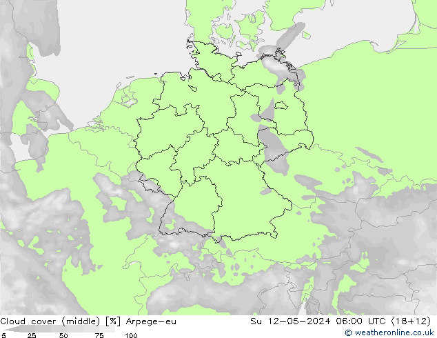 Nubes medias Arpege-eu dom 12.05.2024 06 UTC
