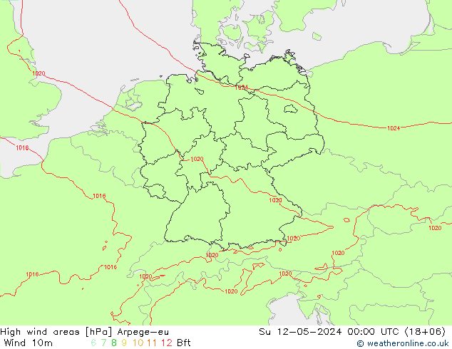 High wind areas Arpege-eu Dom 12.05.2024 00 UTC