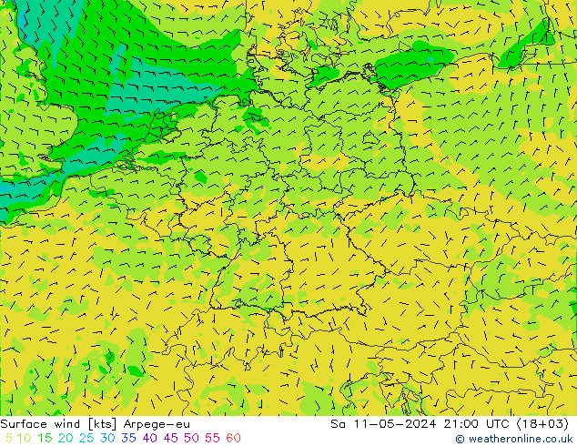 风 10 米 Arpege-eu 星期六 11.05.2024 21 UTC