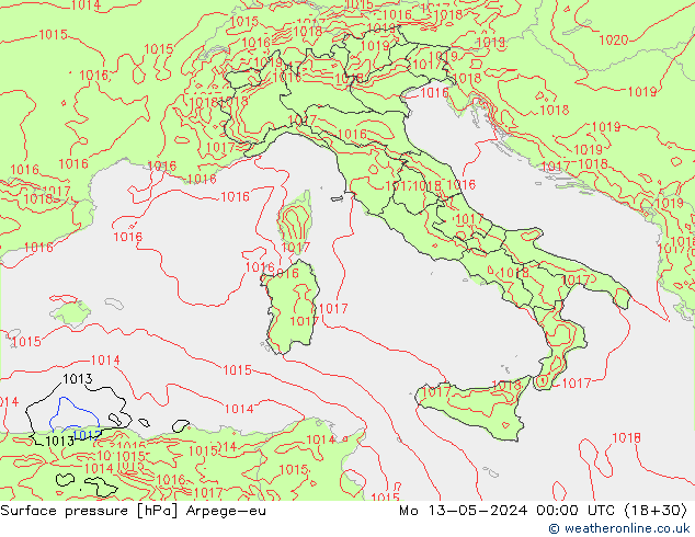 pression de l'air Arpege-eu lun 13.05.2024 00 UTC