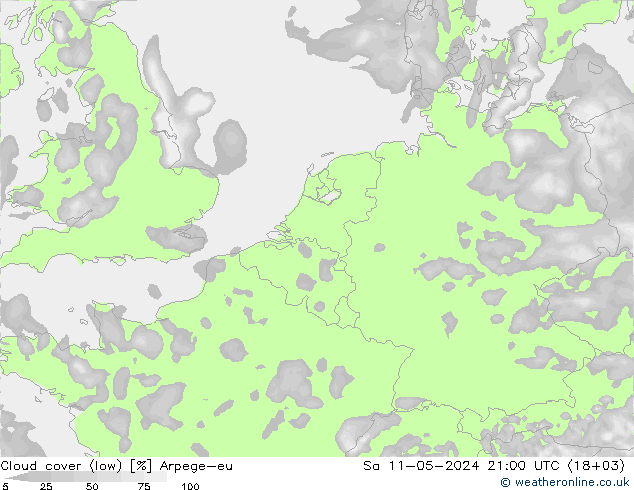Wolken (tief) Arpege-eu Sa 11.05.2024 21 UTC