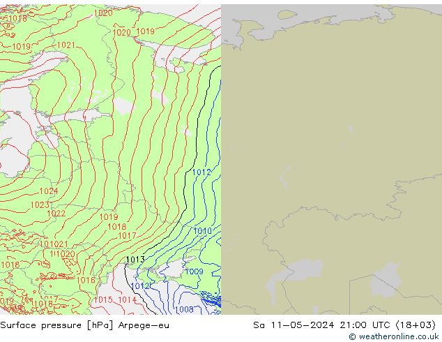 pressão do solo Arpege-eu Sáb 11.05.2024 21 UTC