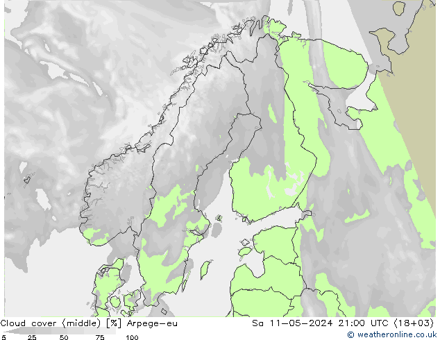 Nubes medias Arpege-eu sáb 11.05.2024 21 UTC