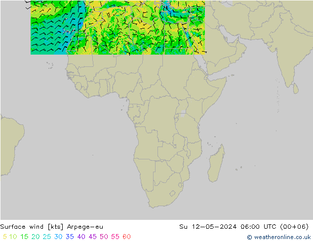 ветер 10 m Arpege-eu Вс 12.05.2024 06 UTC