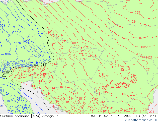 pressão do solo Arpege-eu Qua 15.05.2024 12 UTC