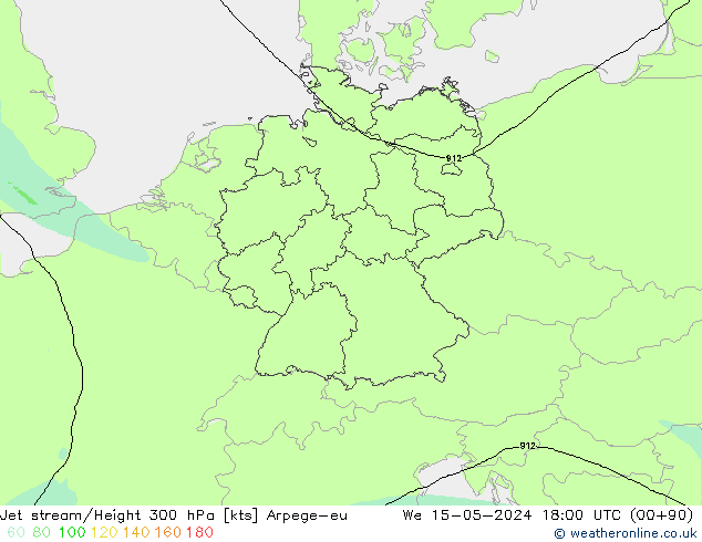 Jet stream Arpege-eu Qua 15.05.2024 18 UTC
