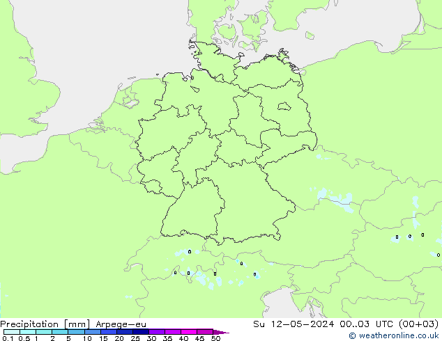 降水 Arpege-eu 星期日 12.05.2024 03 UTC