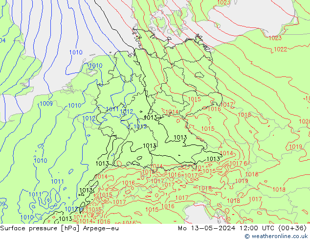 Bodendruck Arpege-eu Mo 13.05.2024 12 UTC