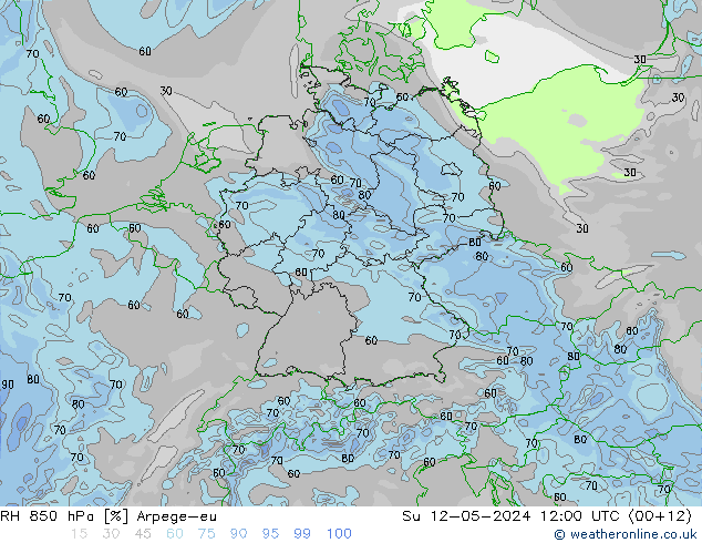 Humedad rel. 850hPa Arpege-eu dom 12.05.2024 12 UTC