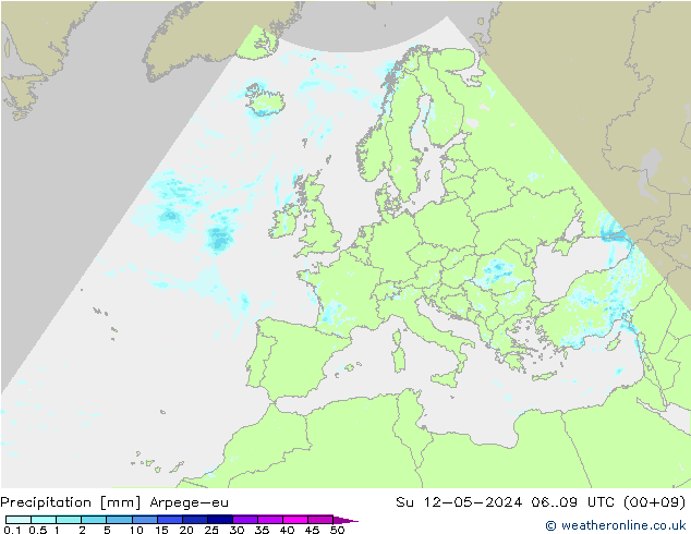 precipitação Arpege-eu Dom 12.05.2024 09 UTC
