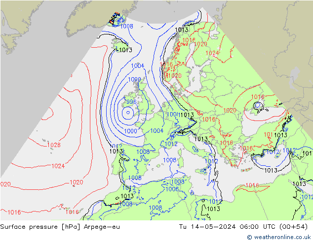 pressão do solo Arpege-eu Ter 14.05.2024 06 UTC