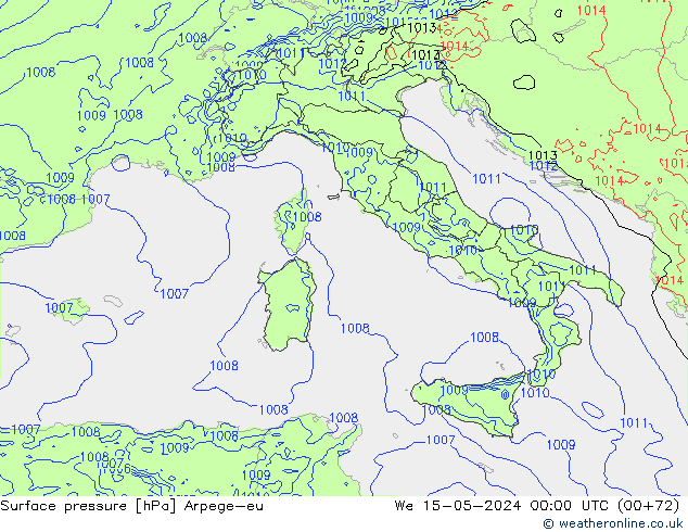 Surface pressure Arpege-eu We 15.05.2024 00 UTC